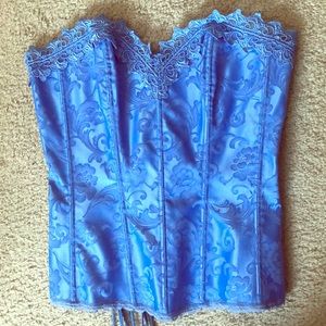 Lace Detailed Patterned Corset Top